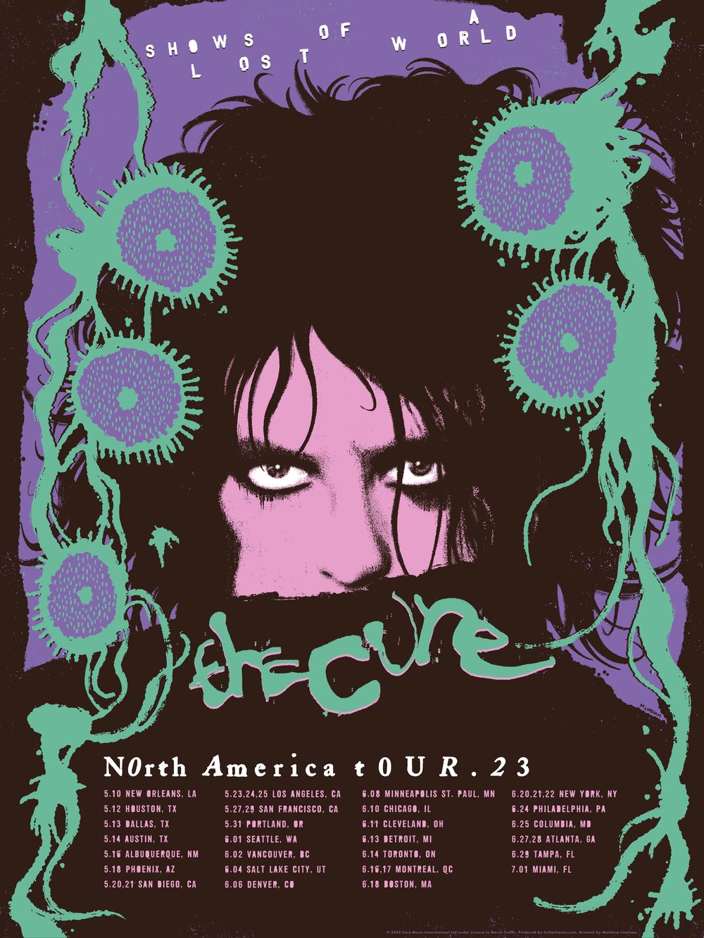 The Cure – North American Tour Poster – Lavender/ Mint