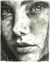 Introspective - Charcoal on White Paper - 9x12