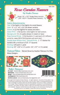 Image 2 of Rose Garden Runner Paper Pattern