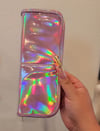 Empty Pink Holo Brush case w/ Zipper 