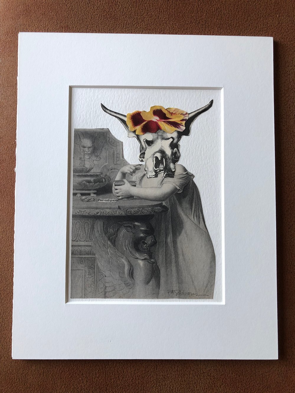 Image of Hathor Fine Art Collage Anthropomorphic Cow Surreal