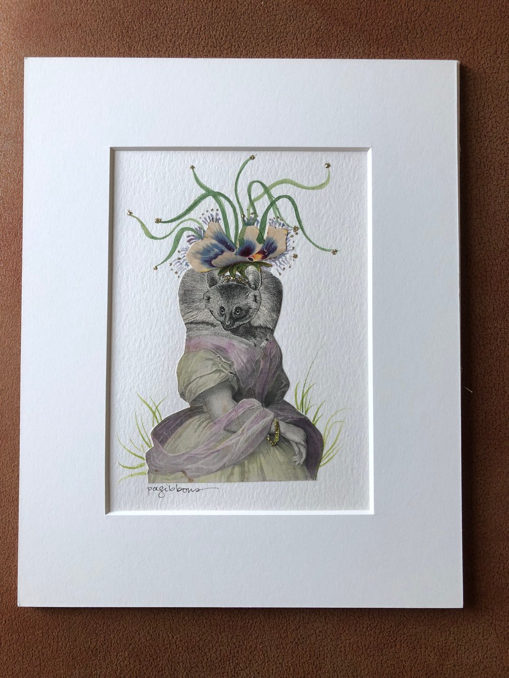 Image of QUEEN MAB Fine Art Collage Anthropomorphic Animal Fantastical Surreal