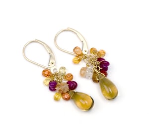 Image of Citrine Cluster Earrings