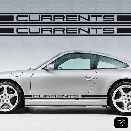 Image of CURRENT-S TYPE 997 SIDE SCRIPT DECAL SET - YOUR CUSTOM TEXT
