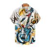 GUITAR PRINT DESIGN LAPEL SHIRT