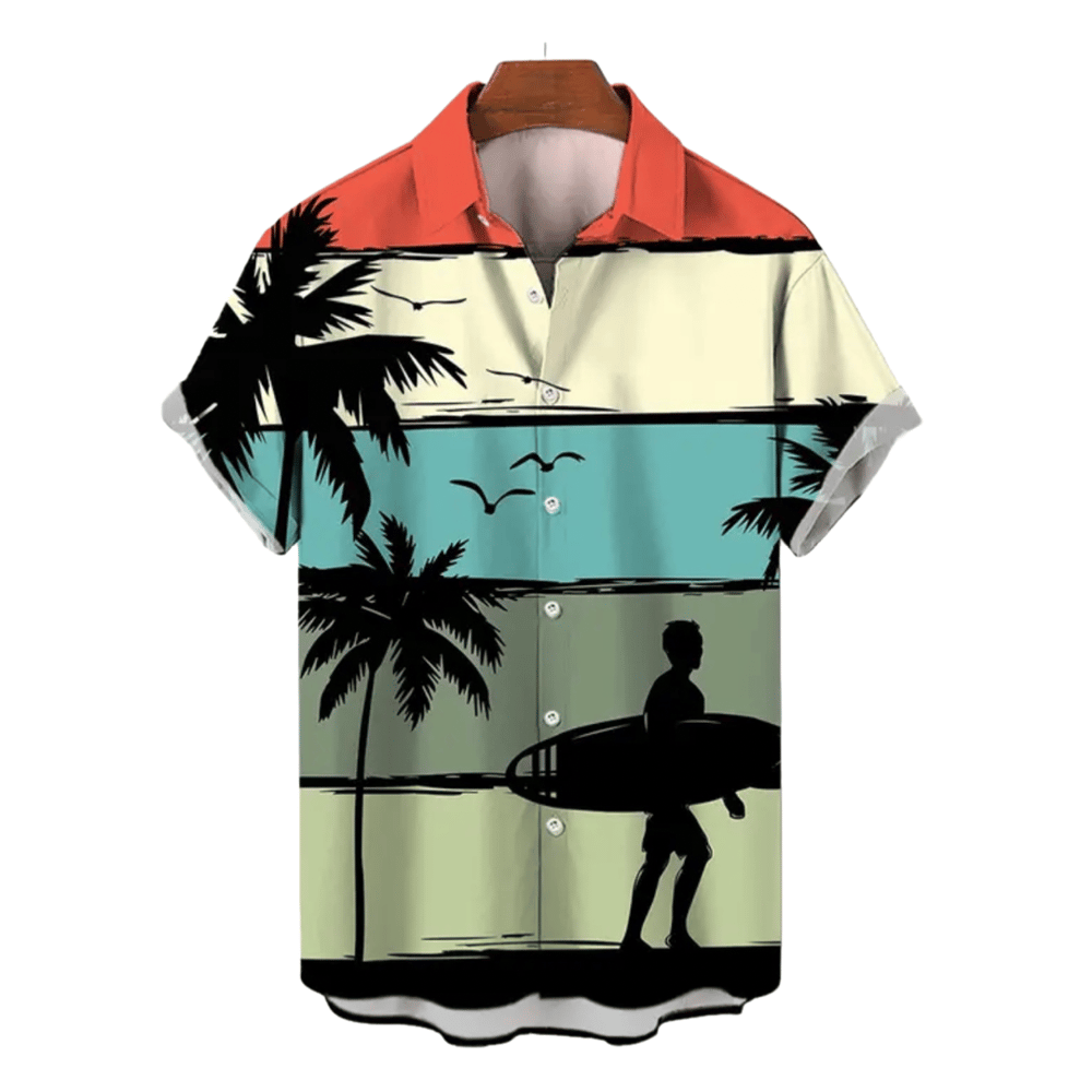 SUNSET PALMTREE PRINT  SHIRT