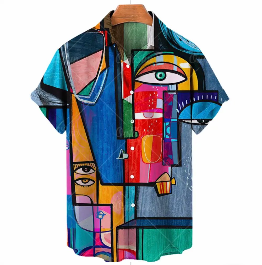  EYE PRINTED DESIGN STYLISH DRESS SHIRT