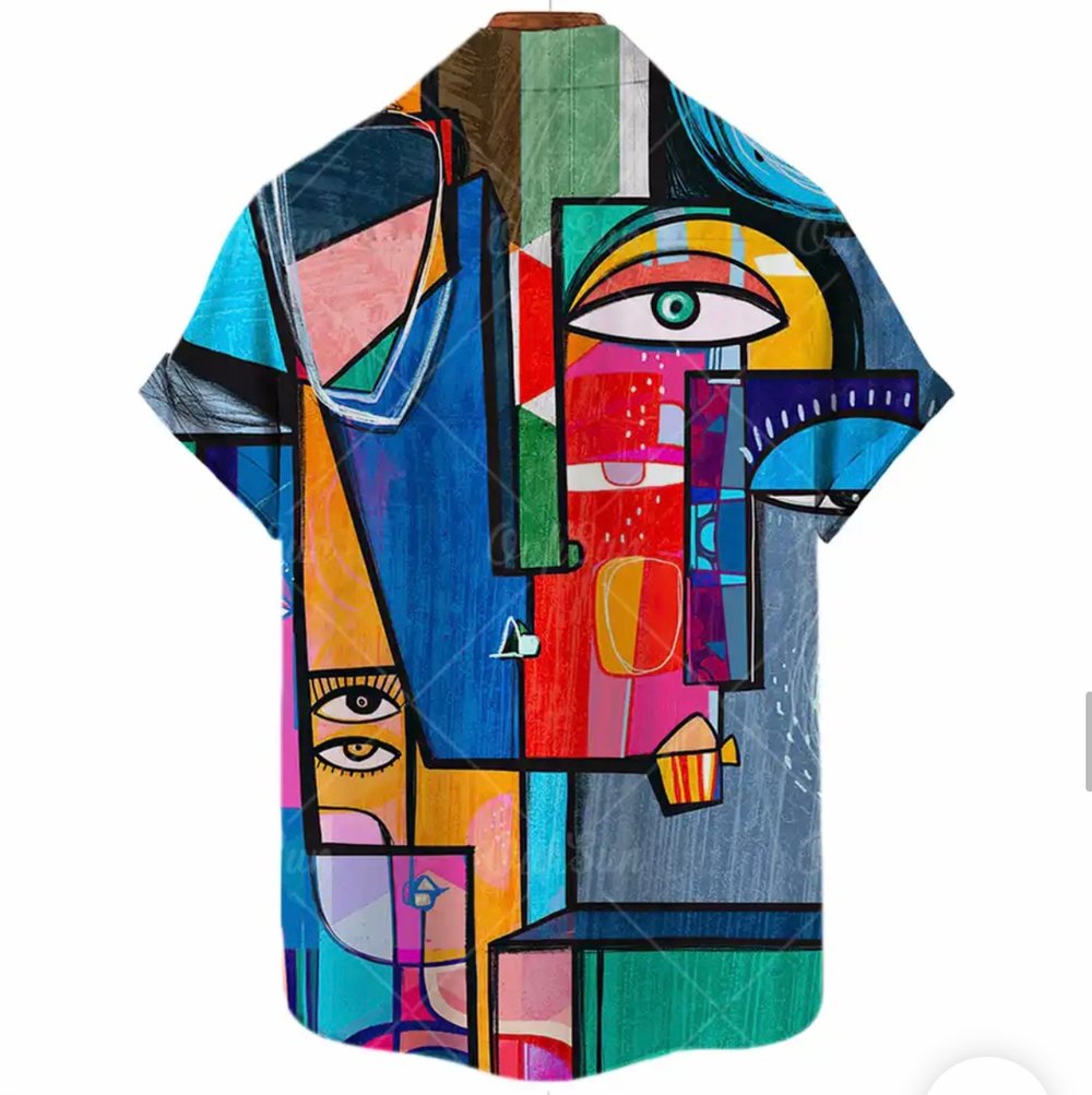  EYE PRINTED DESIGN STYLISH DRESS SHIRT