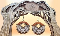 Hand-painted Barn Owl Wood Earrings