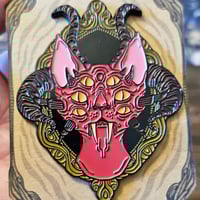 Image 2 of Hellcat large 3" enamel art pin