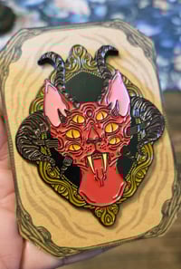 Image 3 of Hellcat large 3" enamel art pin