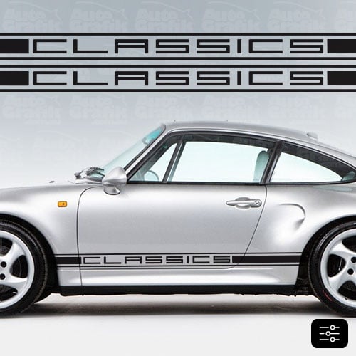 Image of CLASSIC-S TYPE 993 SIDE SCRIPT DECAL SET - YOUR CUSTOM TEXT