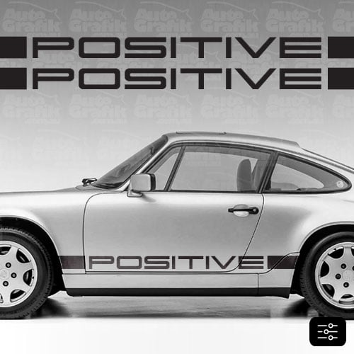 Image of POSITIVE IROC TYPE 964 SIDE SCRIPT DECAL SET - YOUR CUSTOM TEXT