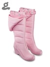 Pink Detachable Wedge Heel Long Boots “DOWN COAT”