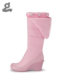 Image 2 of Pink Detachable Wedge Heel Long Boots “DOWN COAT”