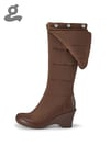  Brown Detachable Wedge Heel Long Boots “DOWN COAT”