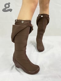 Image 3 of  Brown Detachable Wedge Heel Long Boots “DOWN COAT”