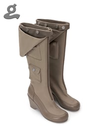 Image 1 of Detachable Wedge Heel Long Boots “OVERALL”
