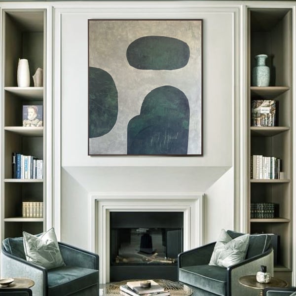 Image of 'Evergreen,' Large Abstract Painting-Sandhills Studios