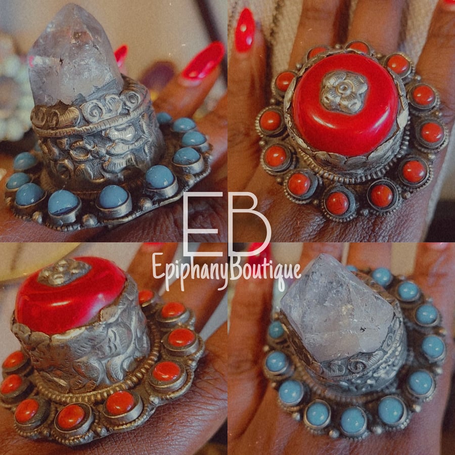 Image of The EB Custom Ethnic Rings: Blue & Red Prince