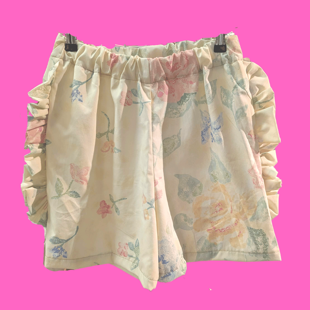 Image of Cottagecore Floral Frill Shorts - Sustainable