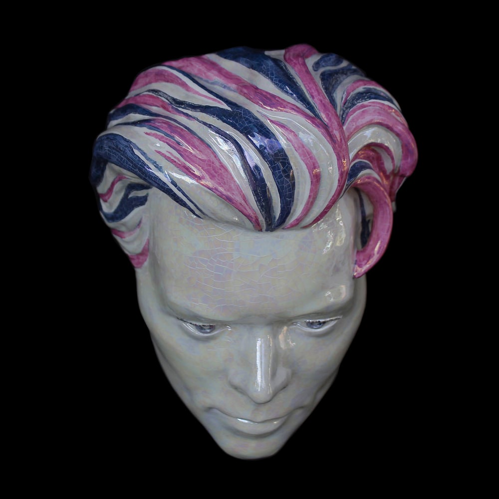 Harry Styles - Painted and Glazed Clay Mask Sculpture