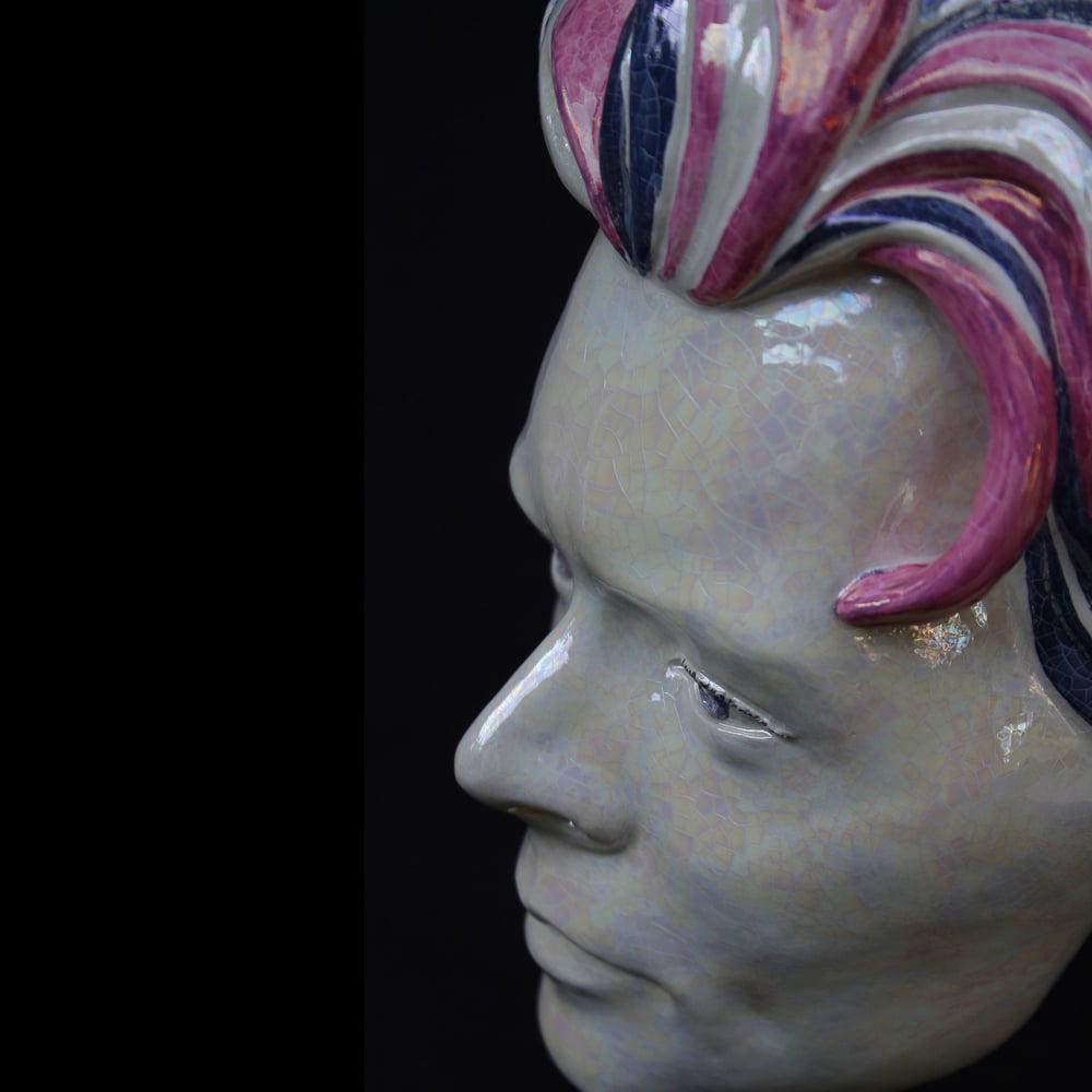 Harry Styles - Painted and Glazed Clay Mask Sculpture