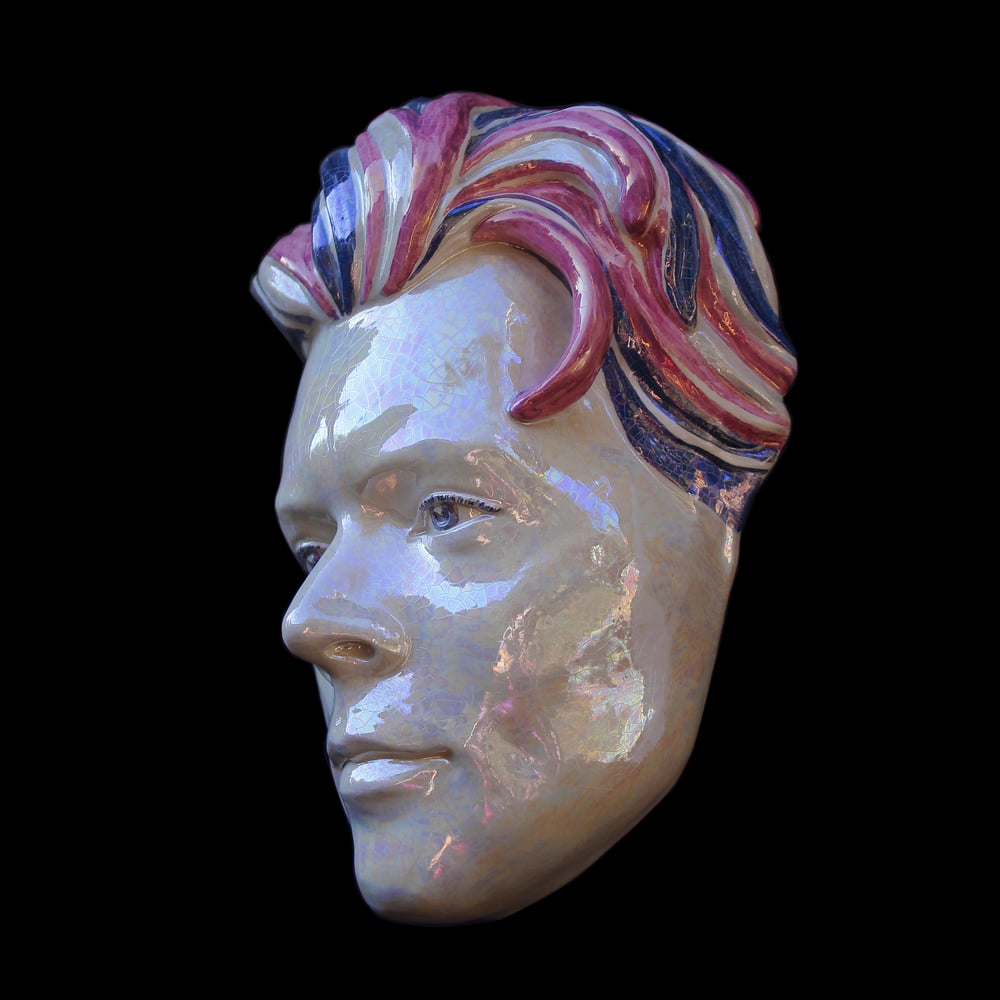 Harry Styles - Painted and Glazed Clay Mask Sculpture