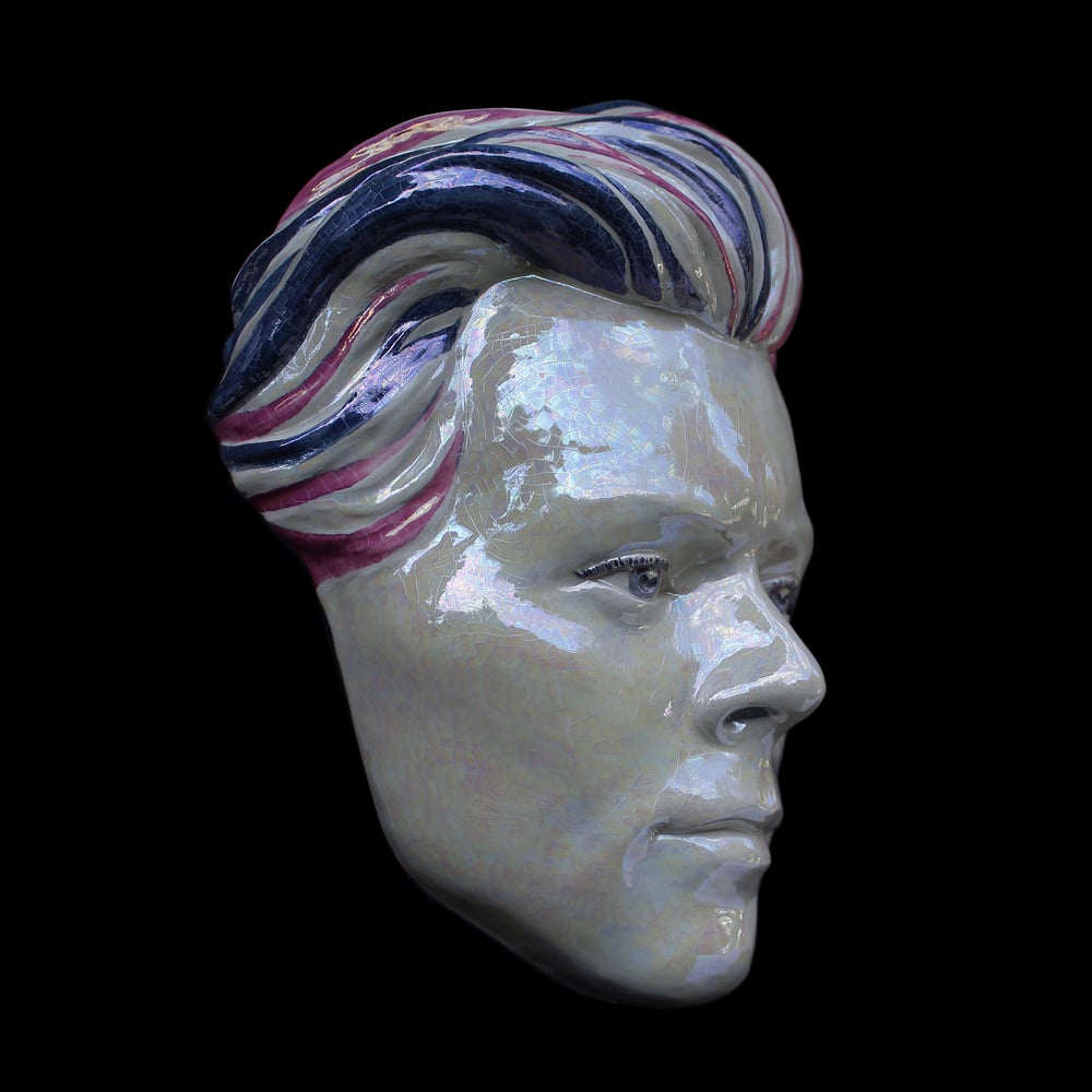 Harry Styles - Painted and Glazed Clay Mask Sculpture