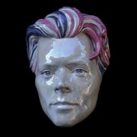 Image 1 of Harry Styles - Painted and Glazed Clay Mask Sculpture