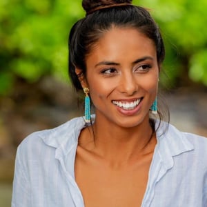 Vintage Shell & Light Blue Tassel