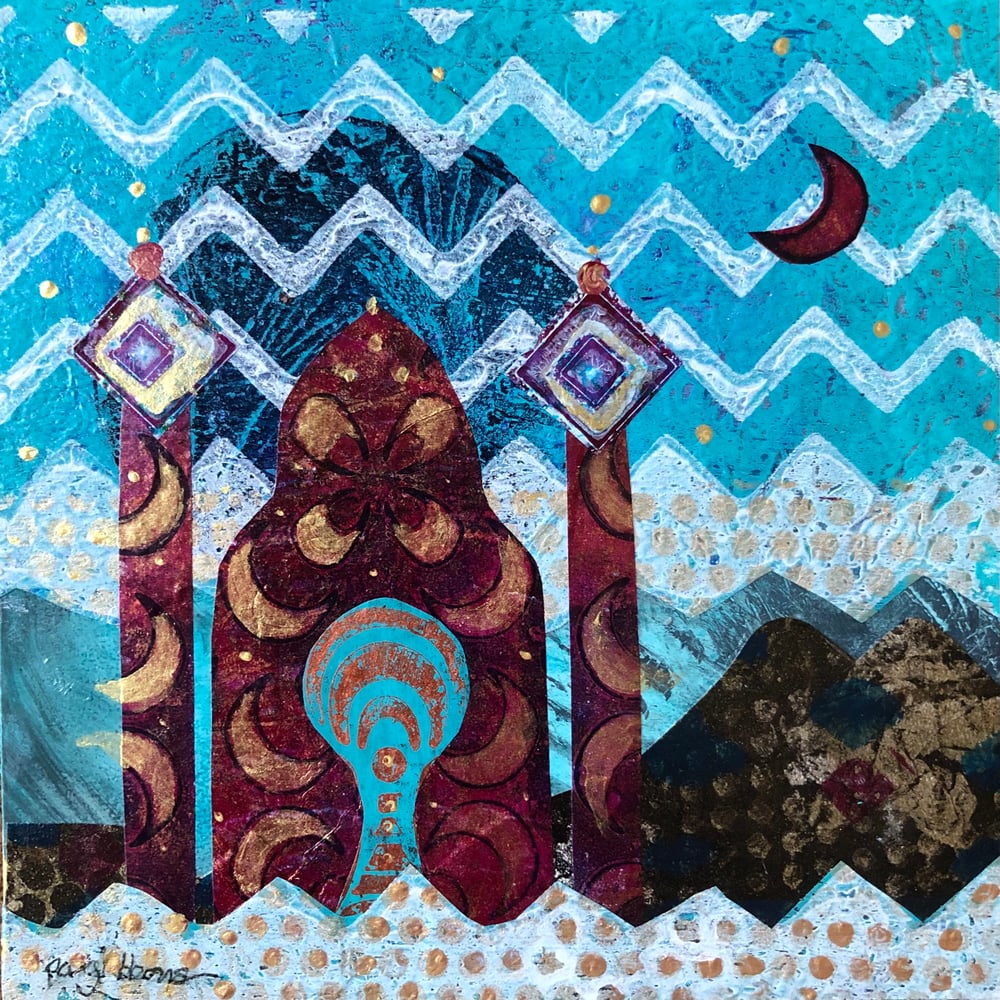 Image of THE SULTAN'S PALACE Collage on Wood Panel