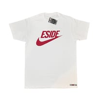 ESIDE SWOOSH TEE- RED & WHITE