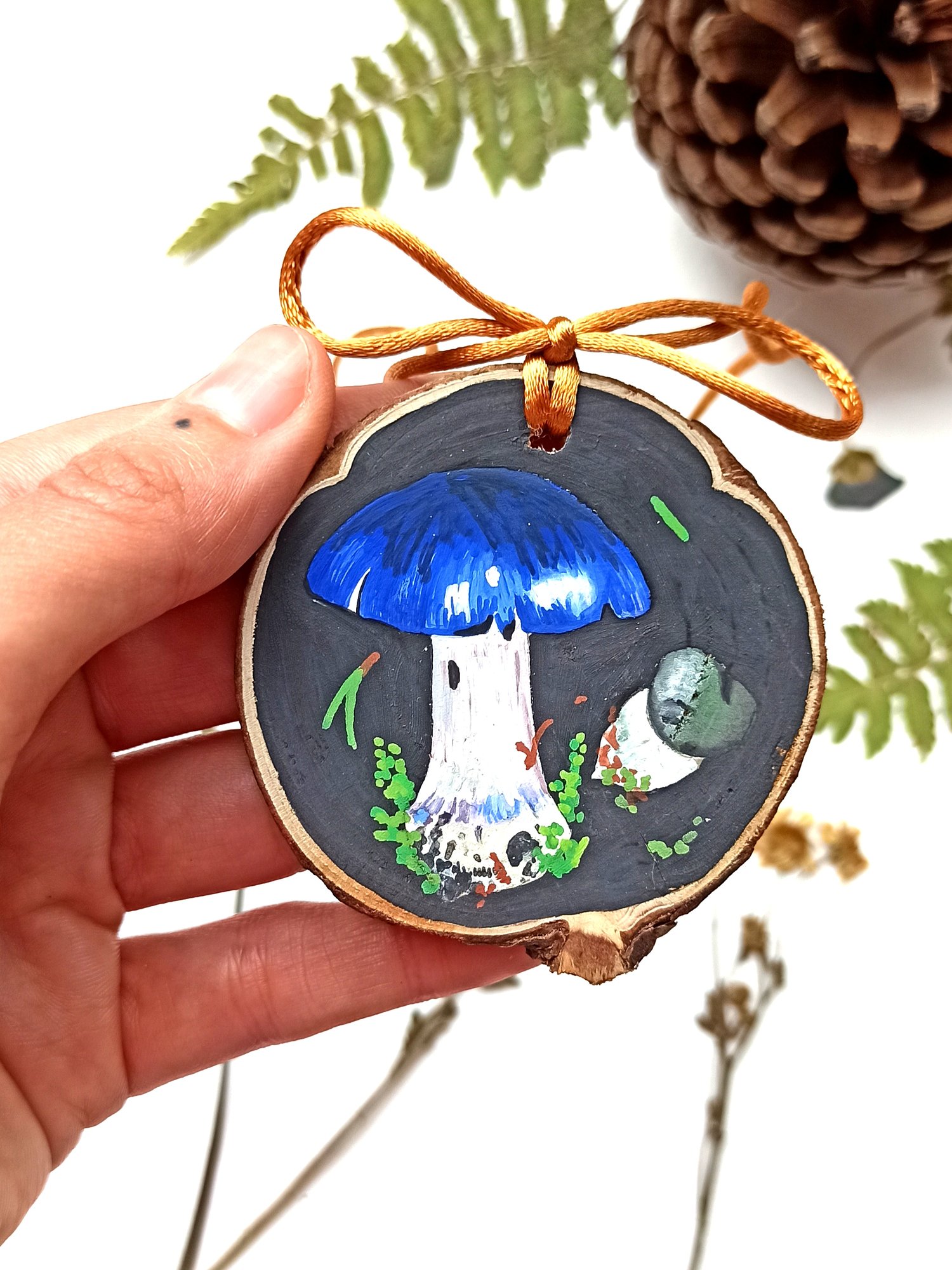Image of Blue Mushroom Ornament