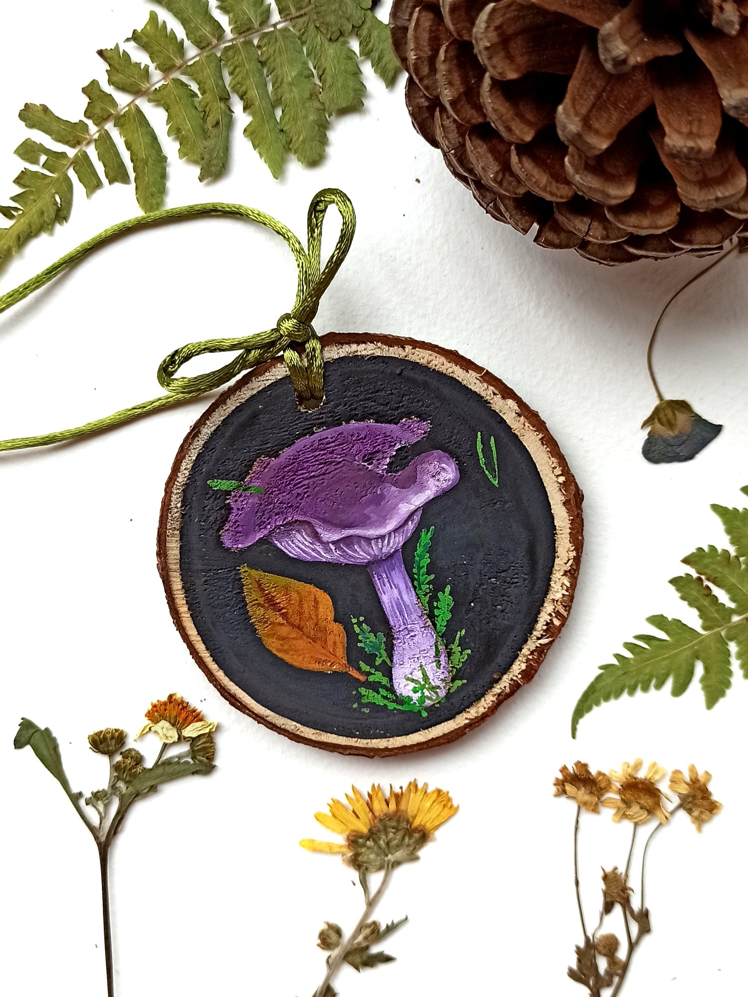 Image of Purple Cortinarius Christmas Ornament 