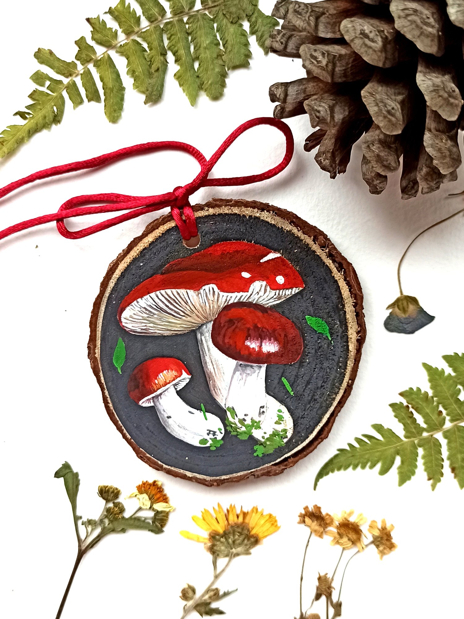 Image of Red Russula Christmas Ornament 