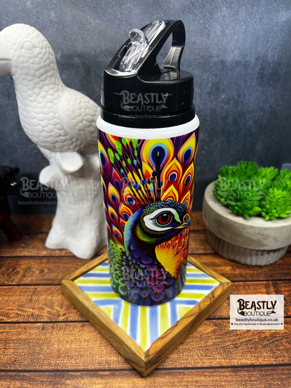 Dark Peacock Water Bottle