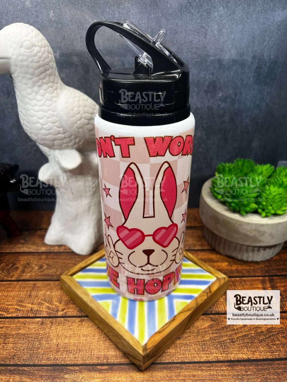 Don’t Worry Be Hoppy Rabbit Water Bottle