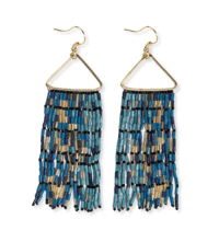 Image 2 of Patricia Mixed Luxe Bead Gradient Fringe Earrings 