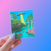 Image 1 of Lazy River UFO Abduction Sticker
