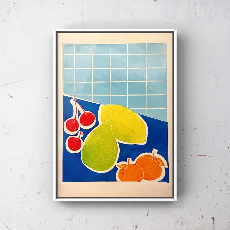 Still Life (Handmade relief print)