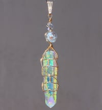 Image 2 of Angel Aura Quartz Crystal 14K GF Pendant