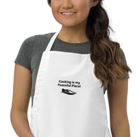 Image 1 of Cooking is my Peaceful Place - White Apron