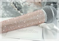 Image 1 of Baby Rose Gold Crystal Microphone Sleeve for Wired Mics