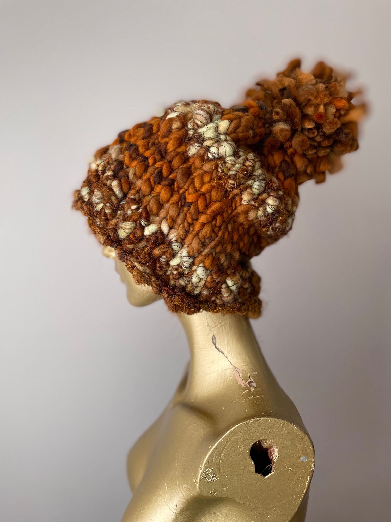 Image of Brown Giant Pom Hat