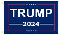 Blue Trump 2024 Flag 3 x 5 feet with Two Brass Grommets