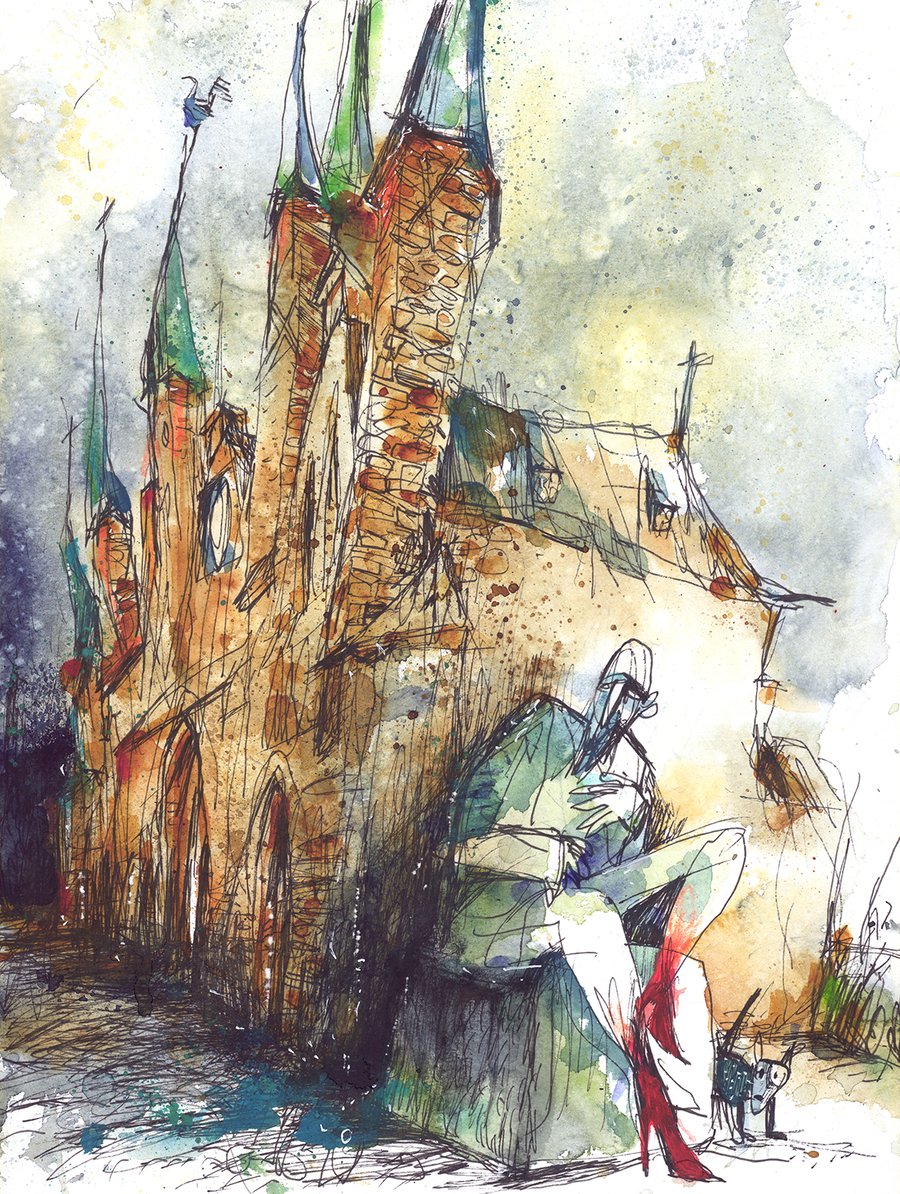 Image of statue in Lübeck in front of st. Annen