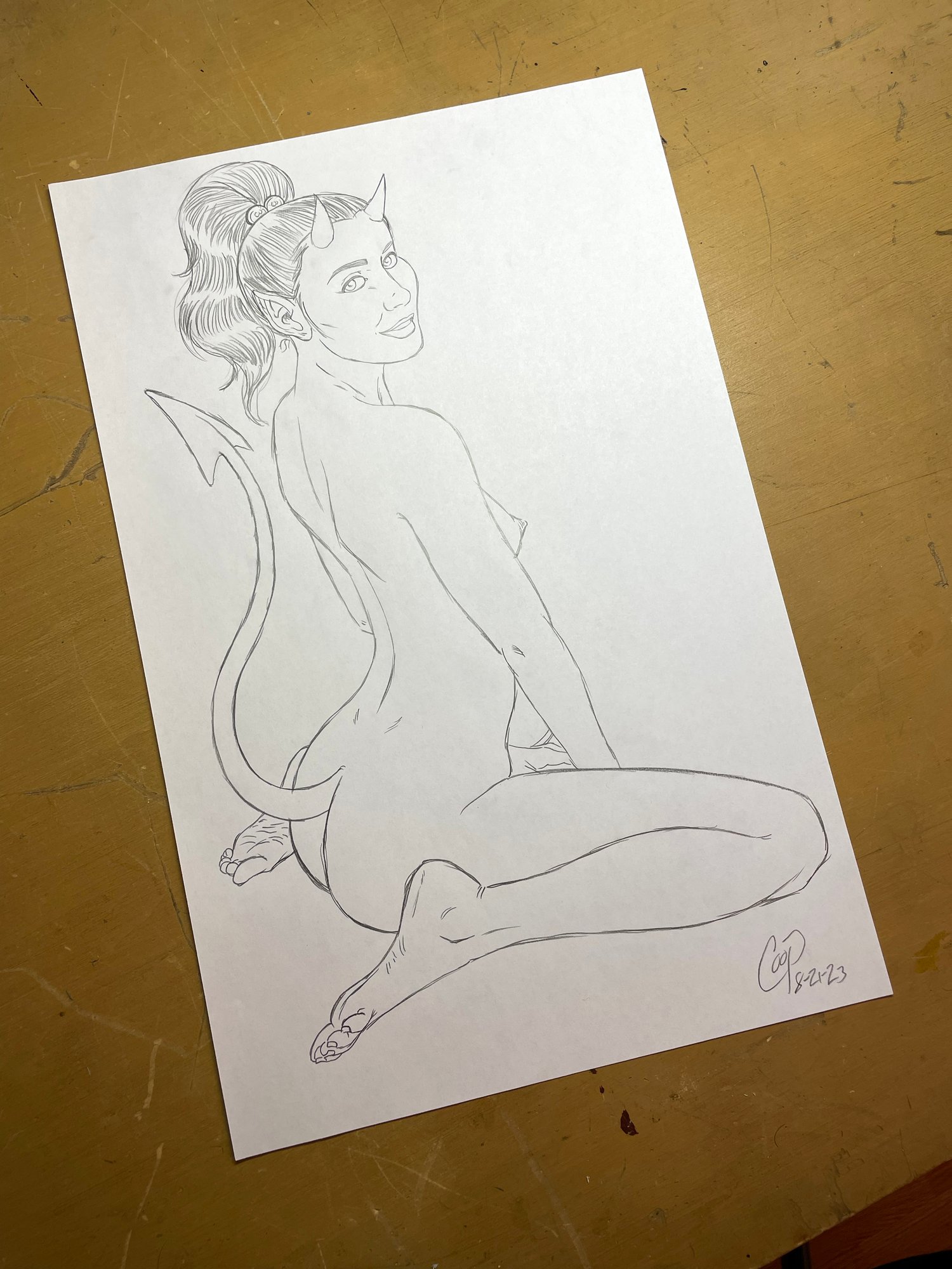 Image of PETITE DEVIL GIRL Original sketch