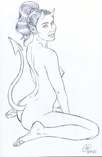 Image 1 of PETITE DEVIL GIRL Original sketch