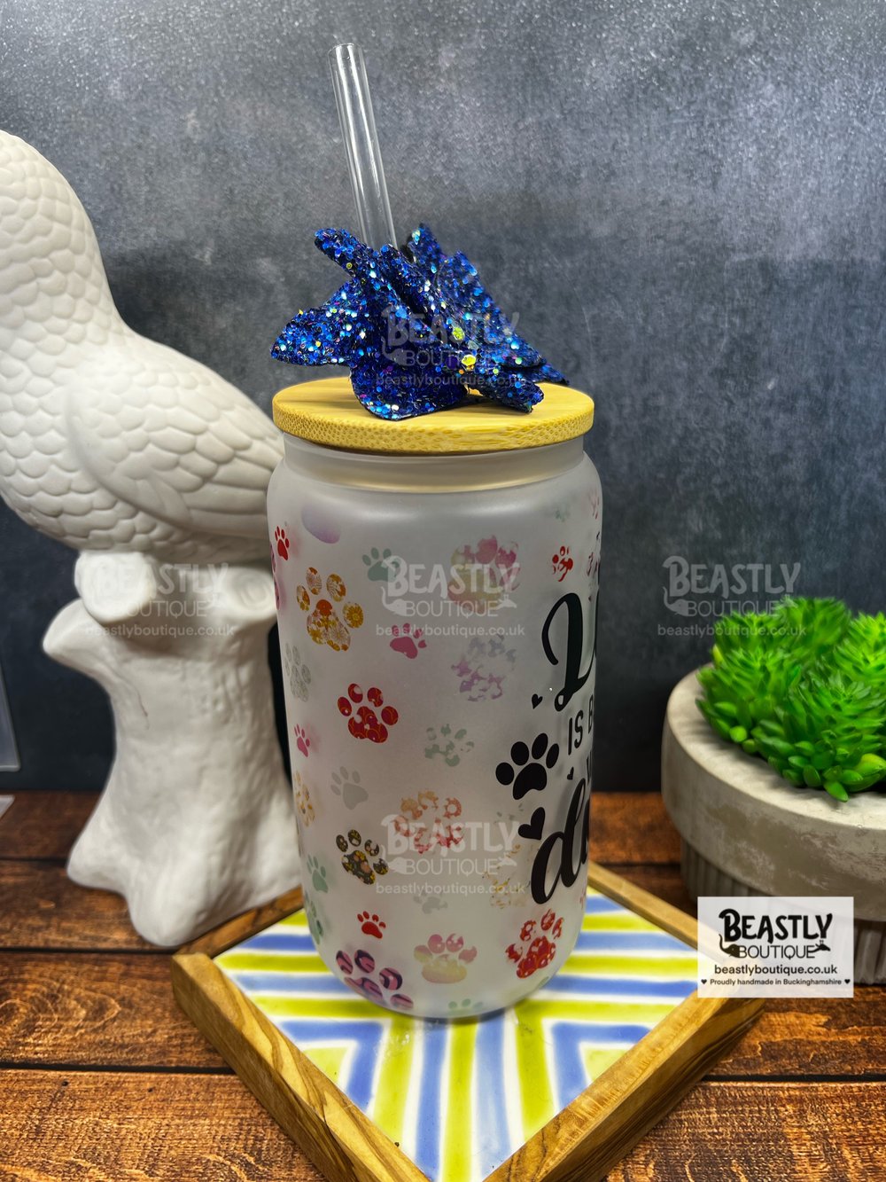 Life Is Better With Dogs Glass Tumbler